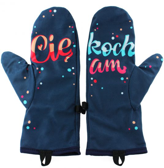 Rękawiczki zimowe CHERRISH Kocham Cię Wnętrze