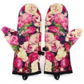 Rękawiczki zimowe CHERRISH Różowe Kwiaty Wnętrze